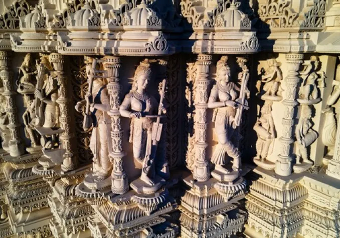 Le temple hindou BAPS Swaminarayan Akshardham à Robbinsville, dans le New Jersey, le 19 novembre 2023 Copyright 2023 The Associated Press. All rights reserved. - TED SHAFFREY