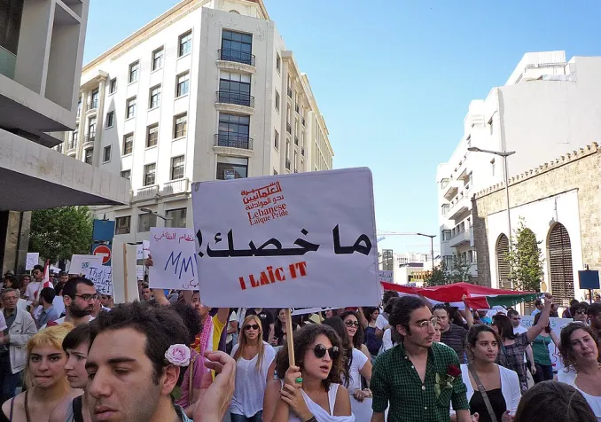 Une manifestation en faveur de la laïcité au Liban en 2010 ©Wikimedia Commons/Shakeeb Al-Jabri/CC BY-SA 2.0