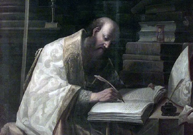 Saint Augustin dans son cabinet de travail, tableau d'Antonio Cifrondi (~ 1707-1710) ©Public domain, via Wikimedia Commons