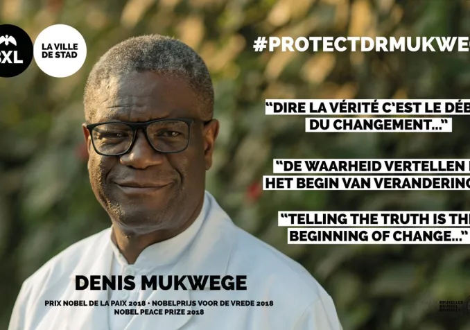 Affiche pour la campagne #ProtectDrMukwege ©Ville de Bruxelles