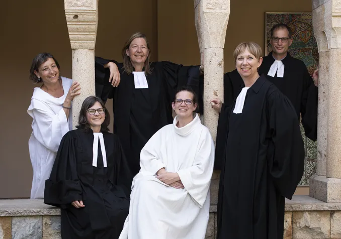 De g. à d. : Catherine Novet, Noémie Heiniger, Sabine Pétermann, Céline Michel, Isabelle Graesslé et Laurent Bader © DR