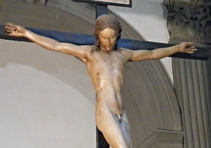 Le Crucifix à l'Eglise Santo Spirito à Florence, par Michelange ©Flikr/Carlo Raso/Domaine public