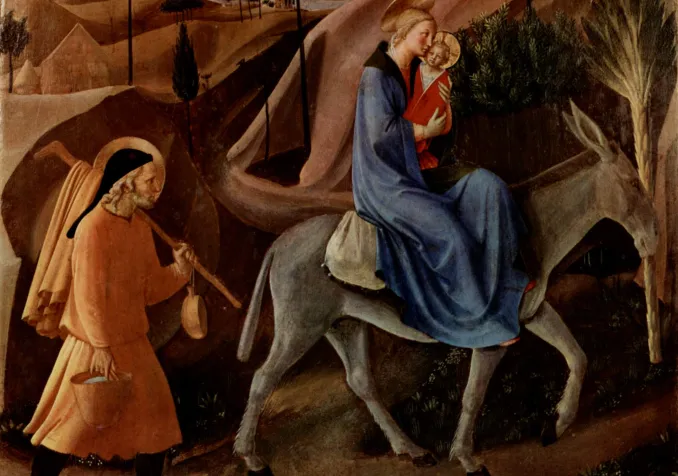 La fuite en Egypte par Fra Angelico © Wikimedia Commons