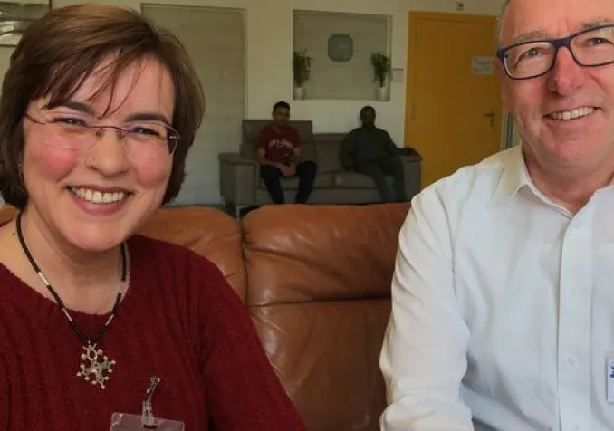 Manuela Hugonnet & Luc Genin, aumôniers au Centre fédéral pour requérants dʹasile à Boudry © Fabien Hünenberger/RTSreligion