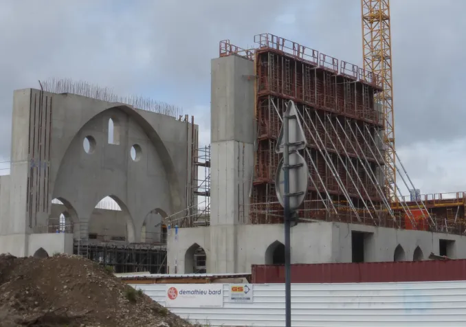 La mosquée Sultan Eyyub à Strasbourg en construction, 2019 ©Archi-Wiki/Burckel/CC BY-SA 4.0