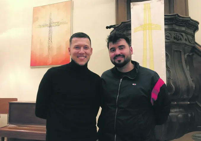 Elvis Idrizi et Liridon Abazi ont présenté leur travail à la Plateforme interreligieuse de Genève en mai dernier. ©Camille Andres