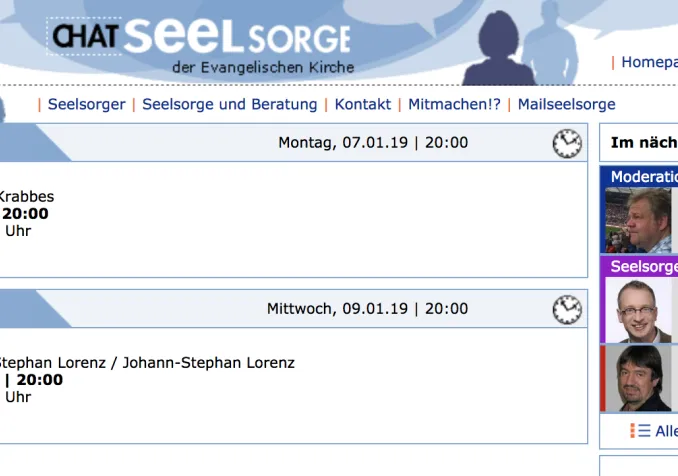 Le site www.chatseelsorge.de LDD