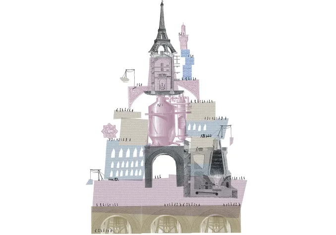 Frédéric Boyer a choisi ce dessin de Serge Bloch, présenté actuellement au MIR, parce que son interprétation de la tour de Babel dit quelque chose de très profond. Réinventée, avec notamment la tour Eiffel "croquée" à son sommet, elle n'existe que dans l'imaginaire des gens. © Bayard