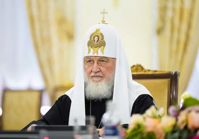 Le patriarche Cyrille lors de la visite d'une délégation de la COE le 17 mai 2023 à Moscou. ©World Council of Churches / Russian Orthodox Church