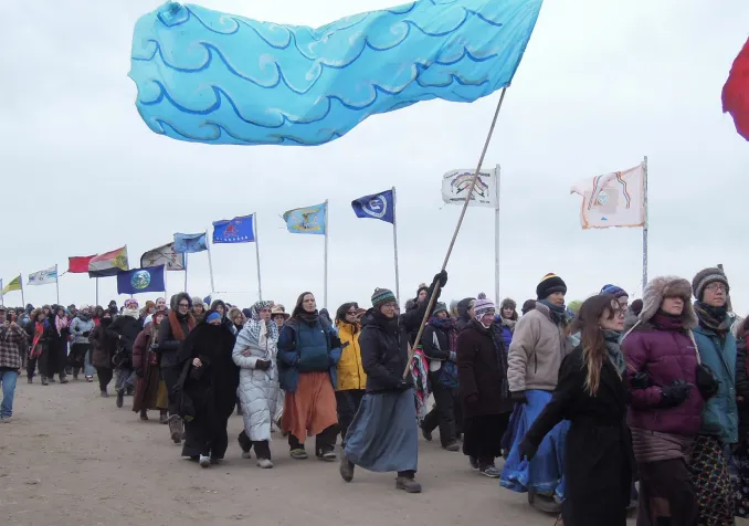 Photo d'une marche de solidarité avec les populations indigènes au Canada prise par une membre de Christian Peacemaker Teams