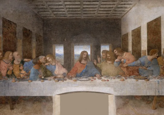La Cène de Léonard de Vinci est une peinture murale de 4m60 sur 8m80 réalisée de 1495 à 1498 pour le réfectoire du couvent dominicain de Santa Maria delle Grazie à Milan. ©LDD