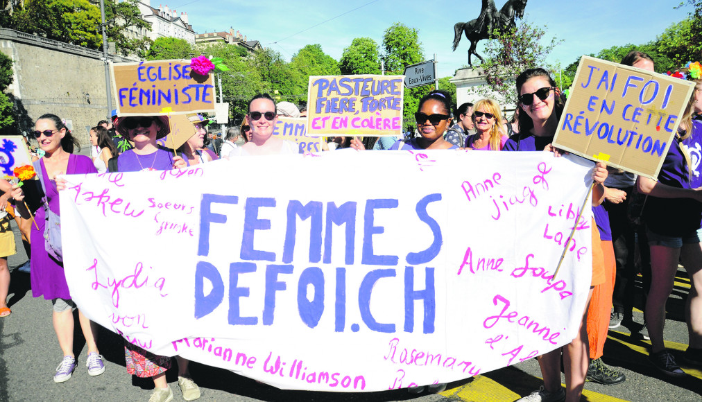 © Anne Buloz – EPG / boisUne action menée durant la grève féministe de 2022 à Genève.