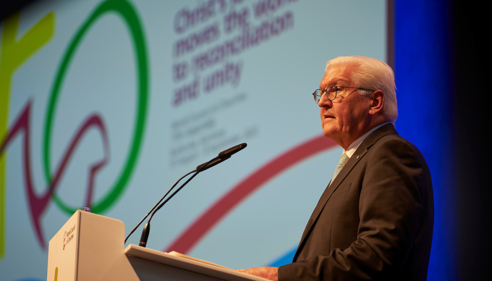 Discours d’ouverture du président allemand Frank-Walter Steinmeier pour la 11e assemblée du Conseil œcuménique des Églises (COE) à Karlsruhe / COE/Albin Hillert