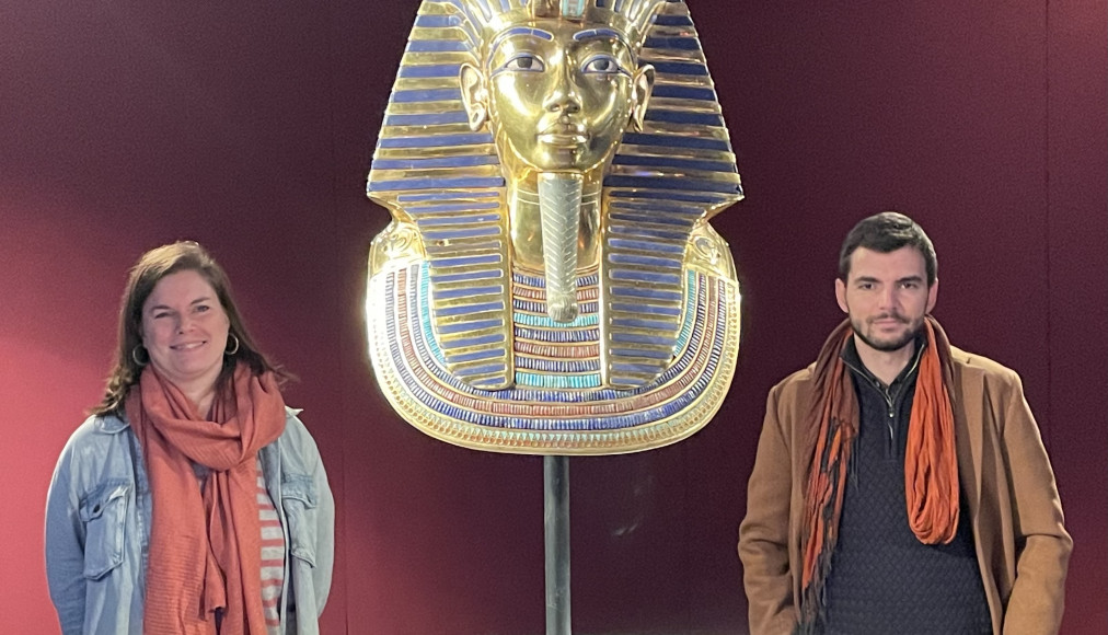 Audrey Dégremont, de mission en Égyptologie pour le Fonds de la Recherche Scientifique et Dorian Vanhulle, docteur en Egyptologie de l’Université Libre de Bruxelles. / ©Carole Pirker