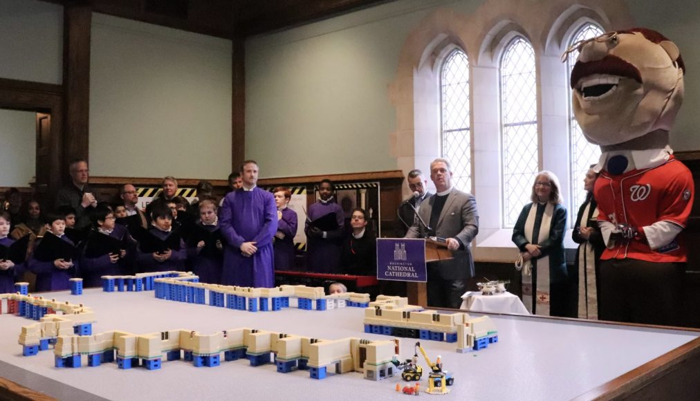 Les fondations de la cathédrale en Lego / ©RNS/Adelle M. Banks