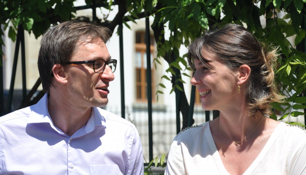 Gilles Bourquin et Élise Perrier en 2016, lors de leur nomination à la tête de «Réformés» / @CER Médias Réformés Sàrl