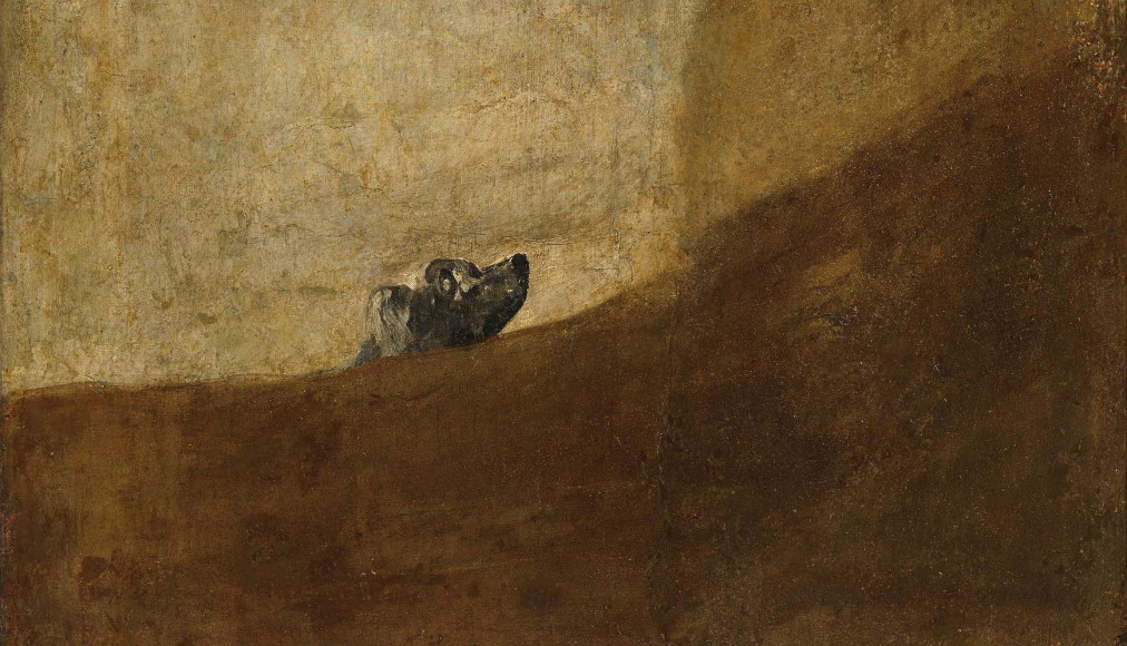 Le chien , peinture réalisée par Francisco de Goya directement sur les murs de sa maison entre 1819 et 1823. / Francisco de Goya / Musée Prado