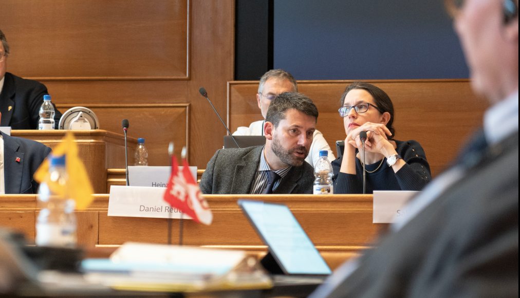 Gottfried Locher et Sabine Brändlin, lors de l&#039;Assemblée du 5 novembre 2019. / FEPS