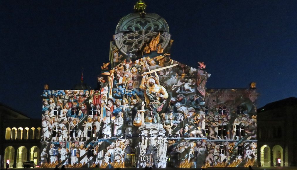 Reset, spectacle son et lumière sur le palais fédéral / © Joël Burri