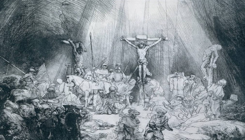 «Les Trois Croix», gravure réalisée par Rembrandt en 1653 / Wikimedia Commons