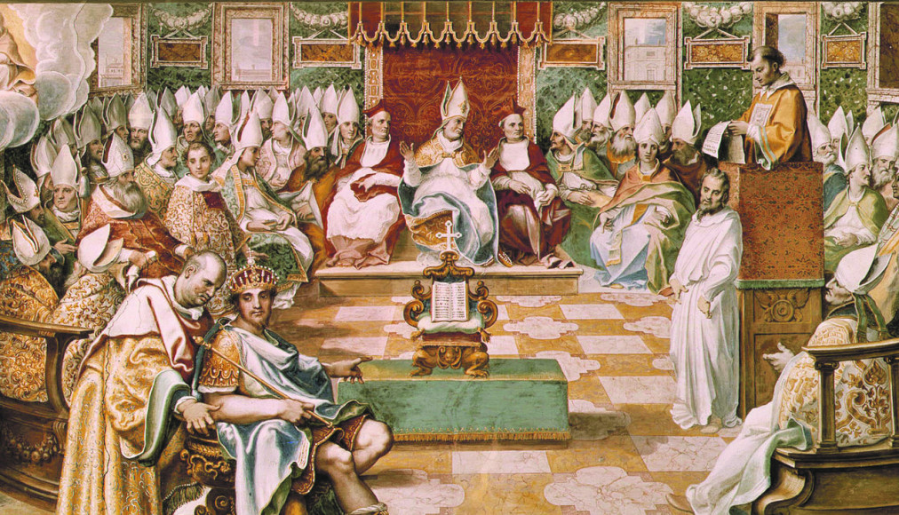 Tableau de Cesar Nebbia (vers 1560). Ouverture du concile de Nicée. L’empereur Constantin est au premier plan. / ©Libre de droits