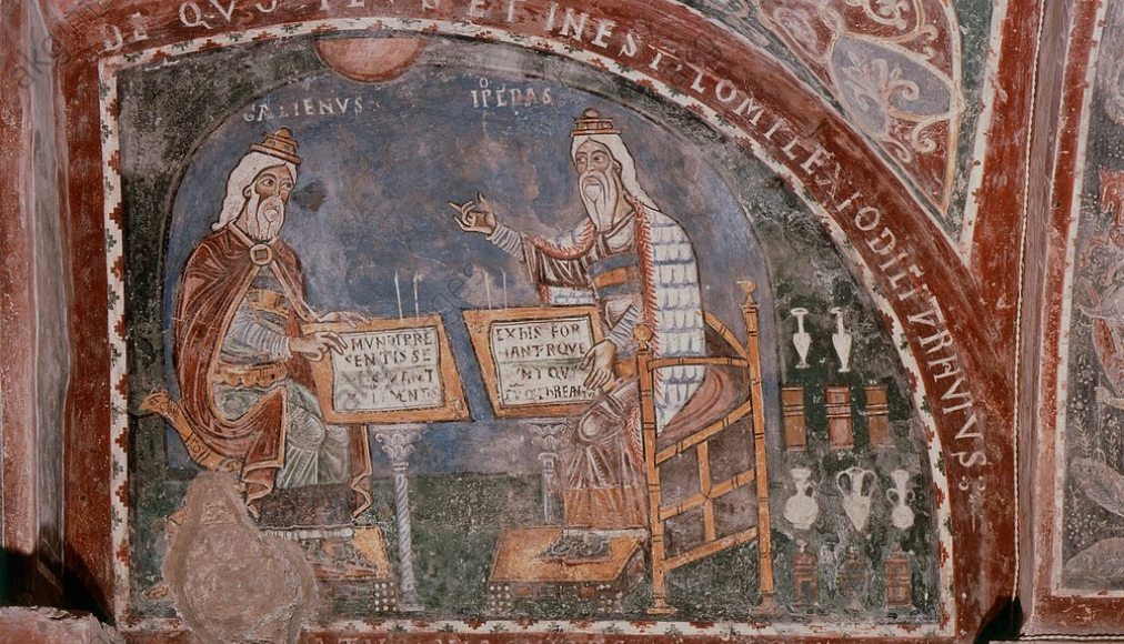 Hippocrate et Galien, les fondateurs de la médecine occidentale (fresque du XIIIe siècle) Hippocrate et Galien, les fondateurs de la médecine occidentale (fresque du XIIIe siècle)