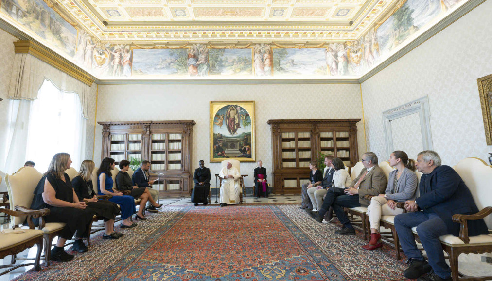 La délégation oecuménique d'aumôniers vaudois s'entretient avec le pape François La délégation oecuménique d'aumôniers vaudois s'entretient avec le pape François / © Vatican Media