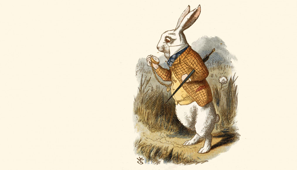 Dans «Les aventures d’Alice au Pays des Merveilles», le lapin blanc est toujours pressé / Extrait de «The Nursery &quot;Alice&quot;», réécriture pour enfant d’«Alice au Pays des Merveilles», illustrée par John Tenniel (1820 - 1914), Macmillan &amp; Co., 1890, via Wikimédias