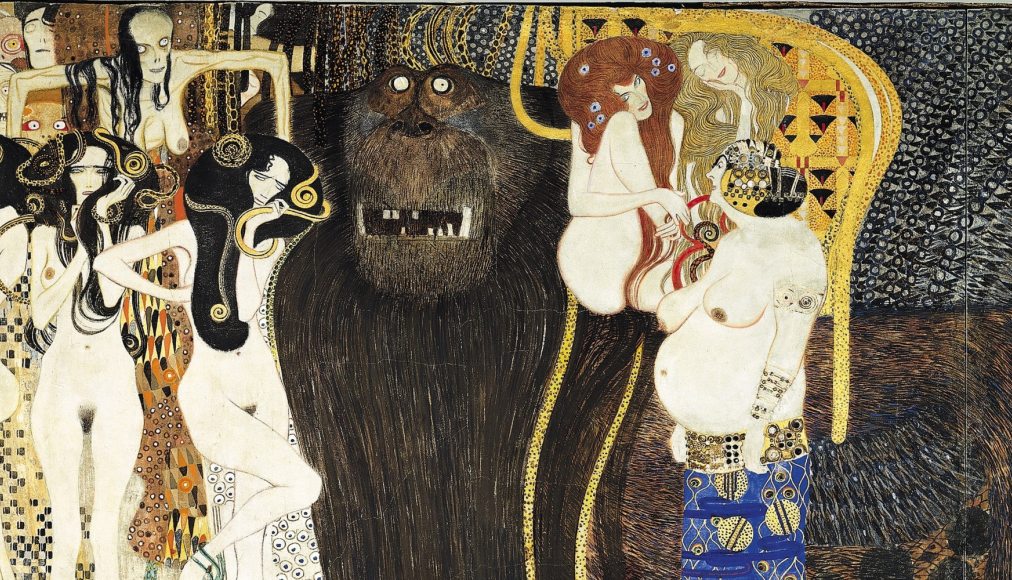 Les forces du Mal et les trois Gorgones, partie de la Frise Beethoven, Gustav Klimt, 1902 Les forces du Mal et les trois Gorgones, partie de la Frise Beethoven, Gustav Klimt, 1902 / Gustav Klimt - Les forces du Mal et les trois Gorgones - 1902