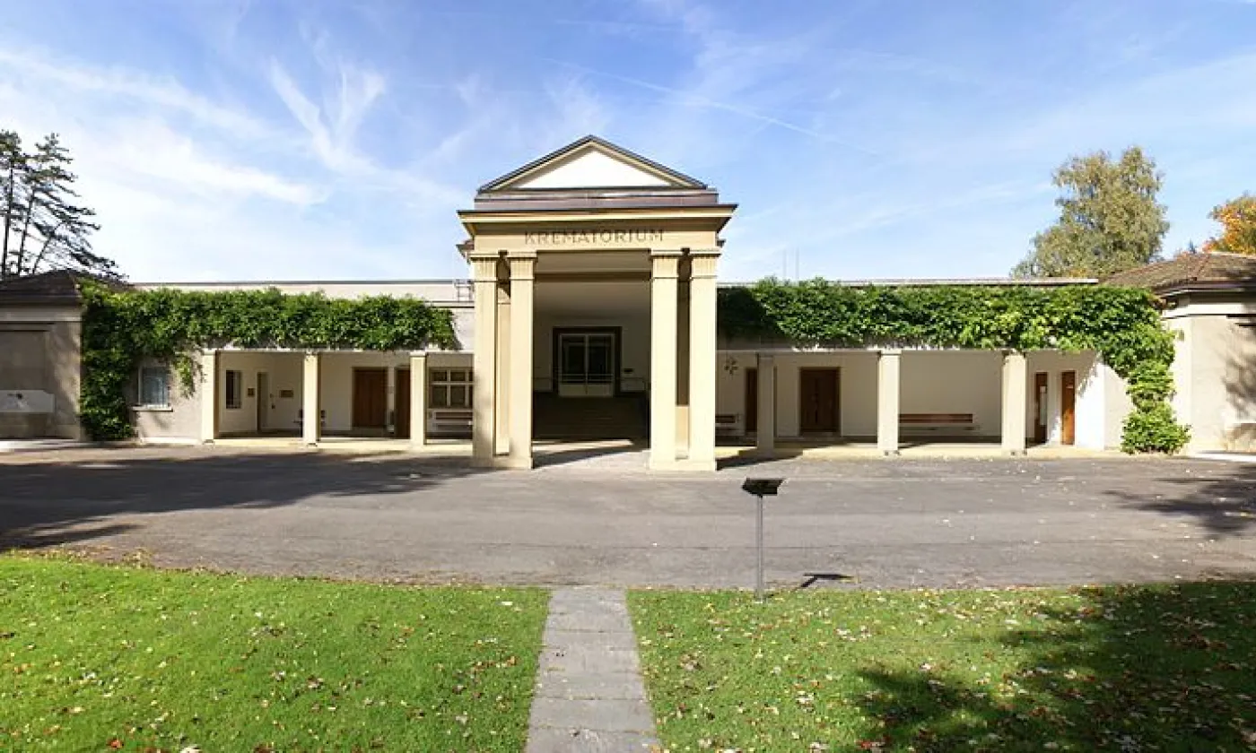 Le crématoire de Bremgarten, Berne ©Sandstein, CC BY 3.0 Wikimedia Commons