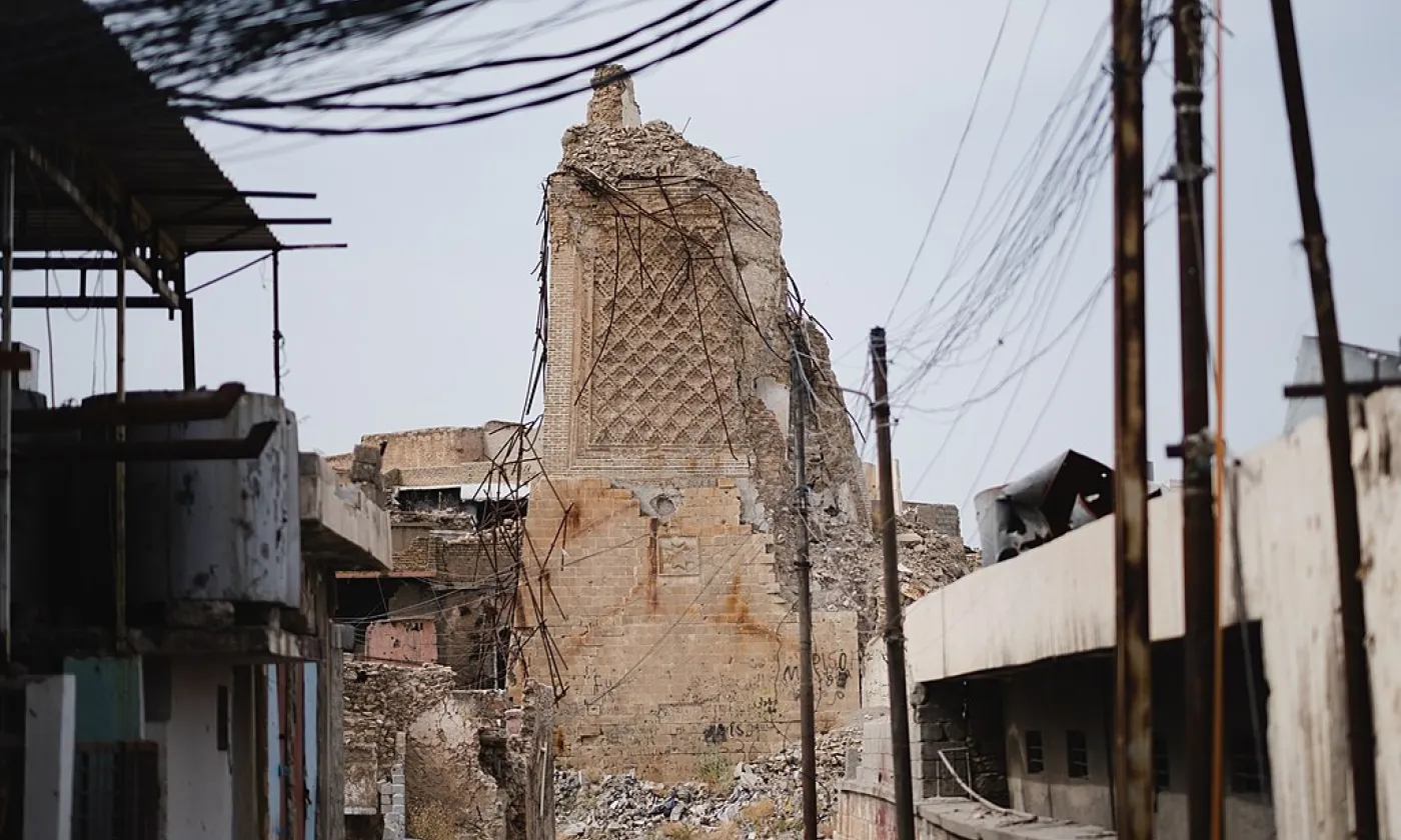 Destruction du mosquée Al-Nuri à Mossoul ©Levi Clancy, CC0, via Wikimedia Commons