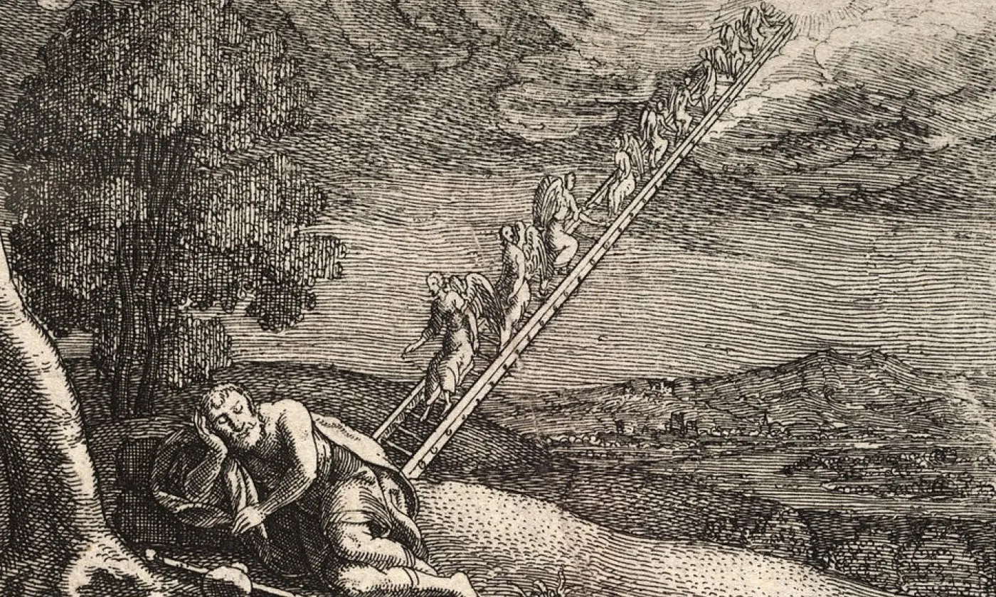 Gravure de Wenceslaus Hollar (1607–1677) représentant l'échelle de Jacob ©Public domain, via Wikimedia Commons