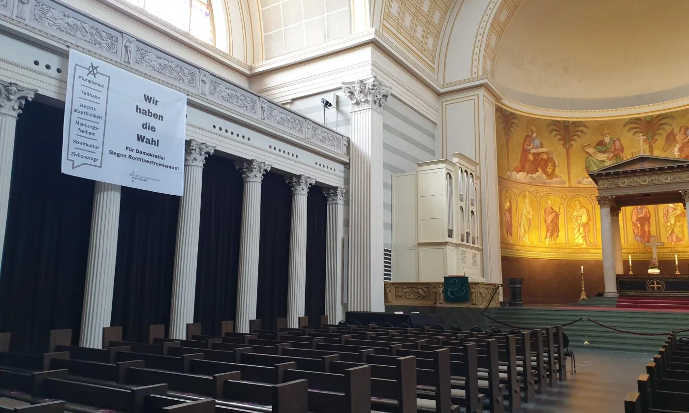 A l'intérieur d'une église de Potsdam. ©Matthias Wirz/RTSreligion