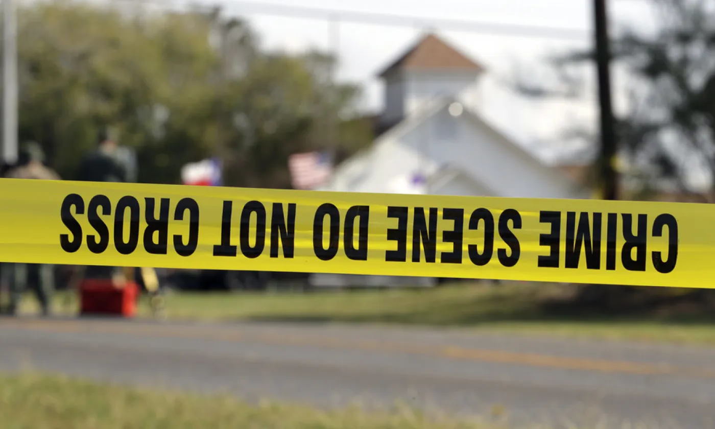 scène de crime à la First Baptist Church of Sutherland Springs © Keystone / AP / Eric Gay