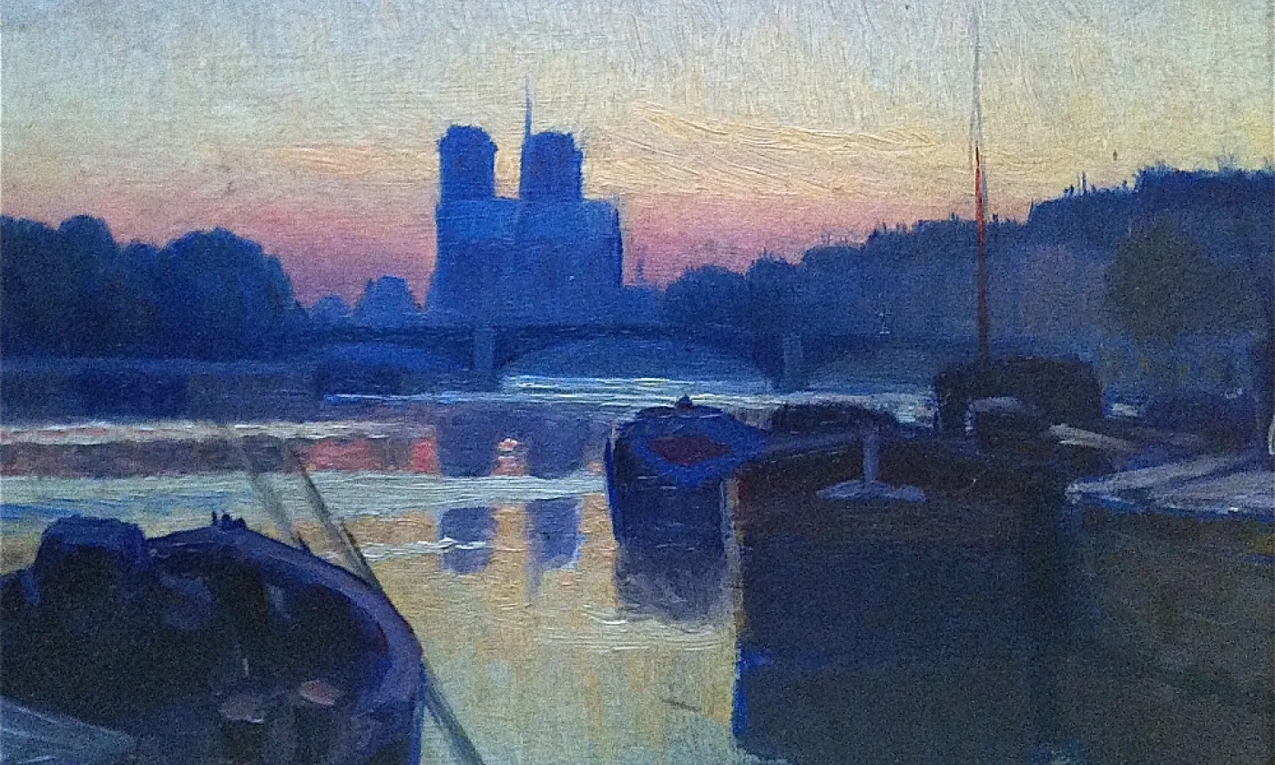 Notre-Dame au crépuscule, tableau de Charles Guilloux, ~1898 ©Wikimedia Commons