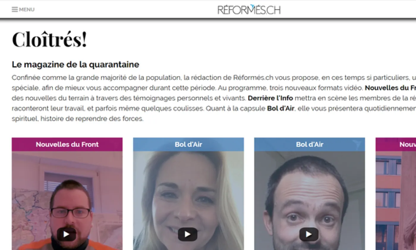 Cloîtrés! Le magazine de la quarantaine ©réformés.ch