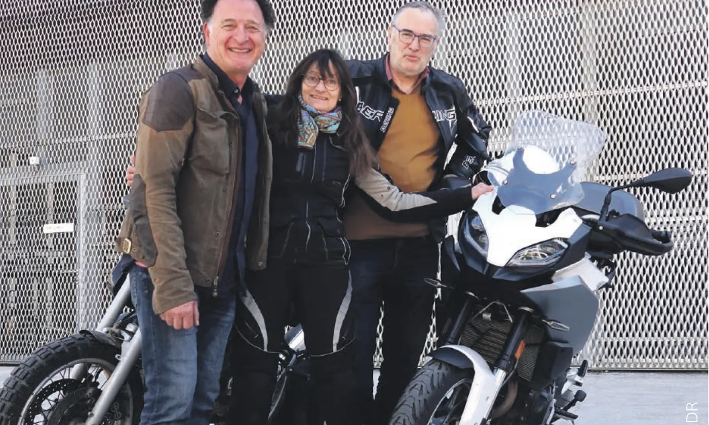 Richard Falo, Tamara Gasteiner, Guy Labarraque, les motards de l’EERV. © DR