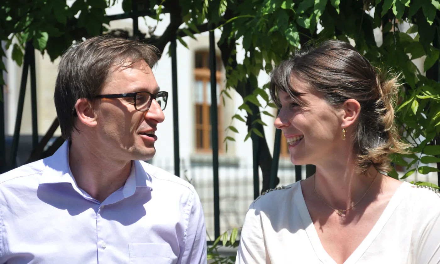 Gilles Bourquin et Élise Perrier en 2016, lors de leur nomination à la tête de «Réformés» @CER Médias Réformés Sàrl