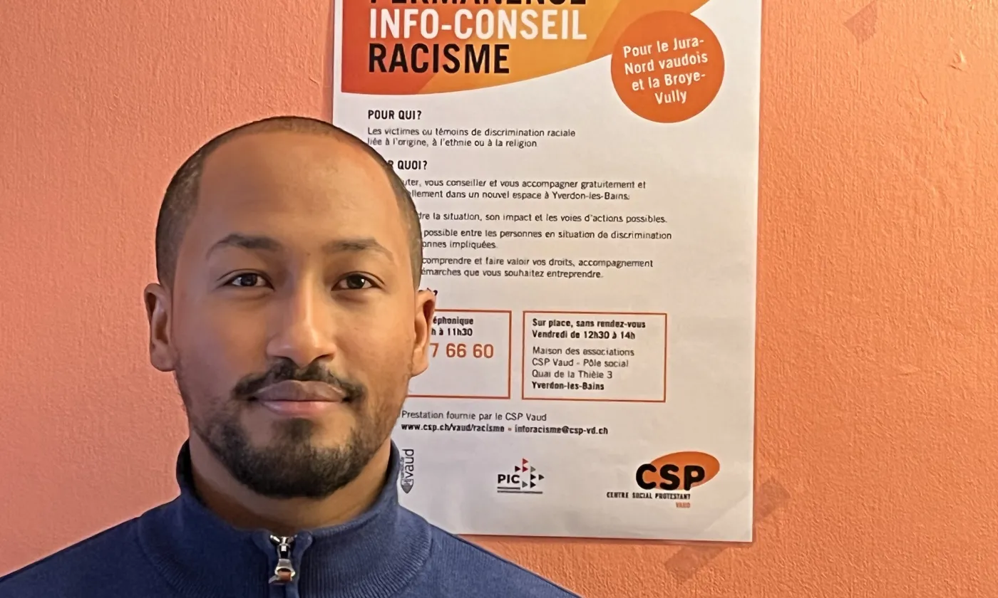 Samson Yemane, collaborateur du CSP Vaud à Yverdon-les-Bains ©Gabrielle Desarzens