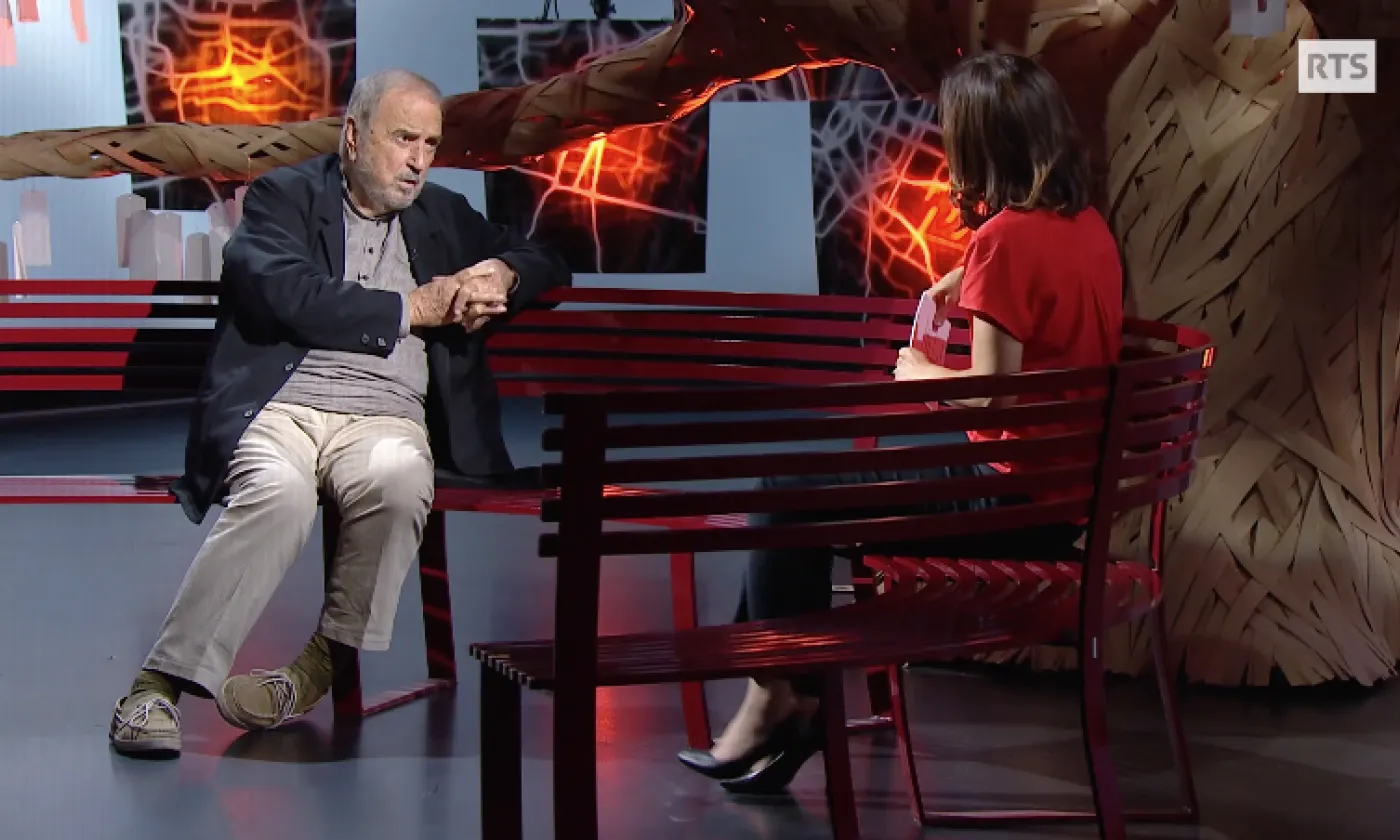 Jean-Claude Carrière interrogé par Aline Bachofner ©RTSreliigon