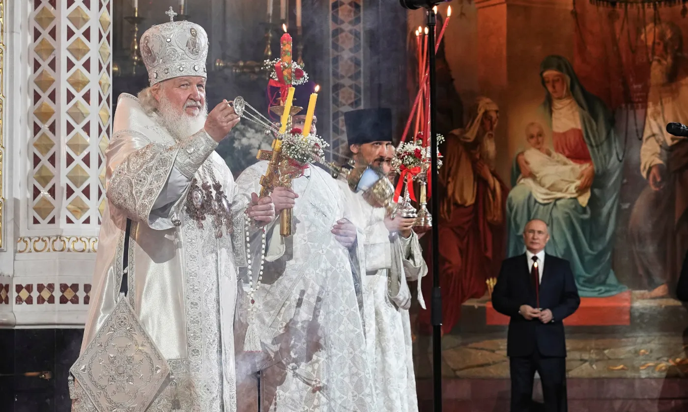 Le patriarche Kirill et Vladimir Poutine, le 24 mars 2022. RNS