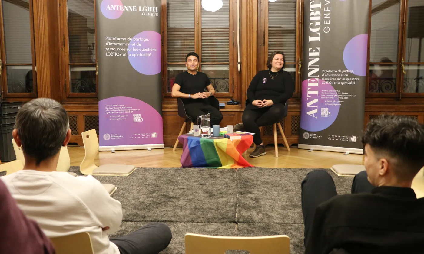 Adrian Stiefel, responsable de l’Antenne, et Joan Charras-Sancho. ©David Forster