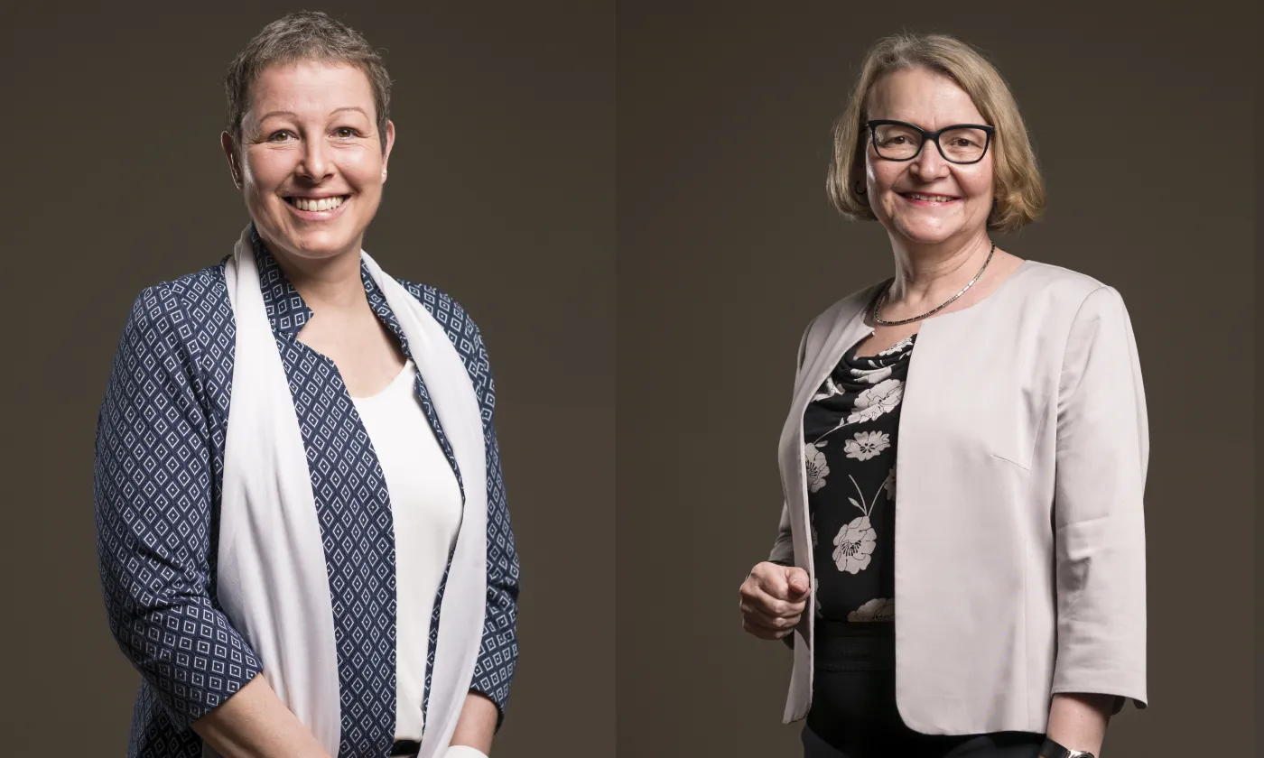 Renate Grunder et Ursula Marti ont été élues au Conseil synodal des Églises réformées Berne-Jura-Soleure. © Roland Juker Renate Grunder et Ursula Marti ont été élues au Conseil synodal des Églises réformées Berne-Jura-Soleure. © Roland Juker