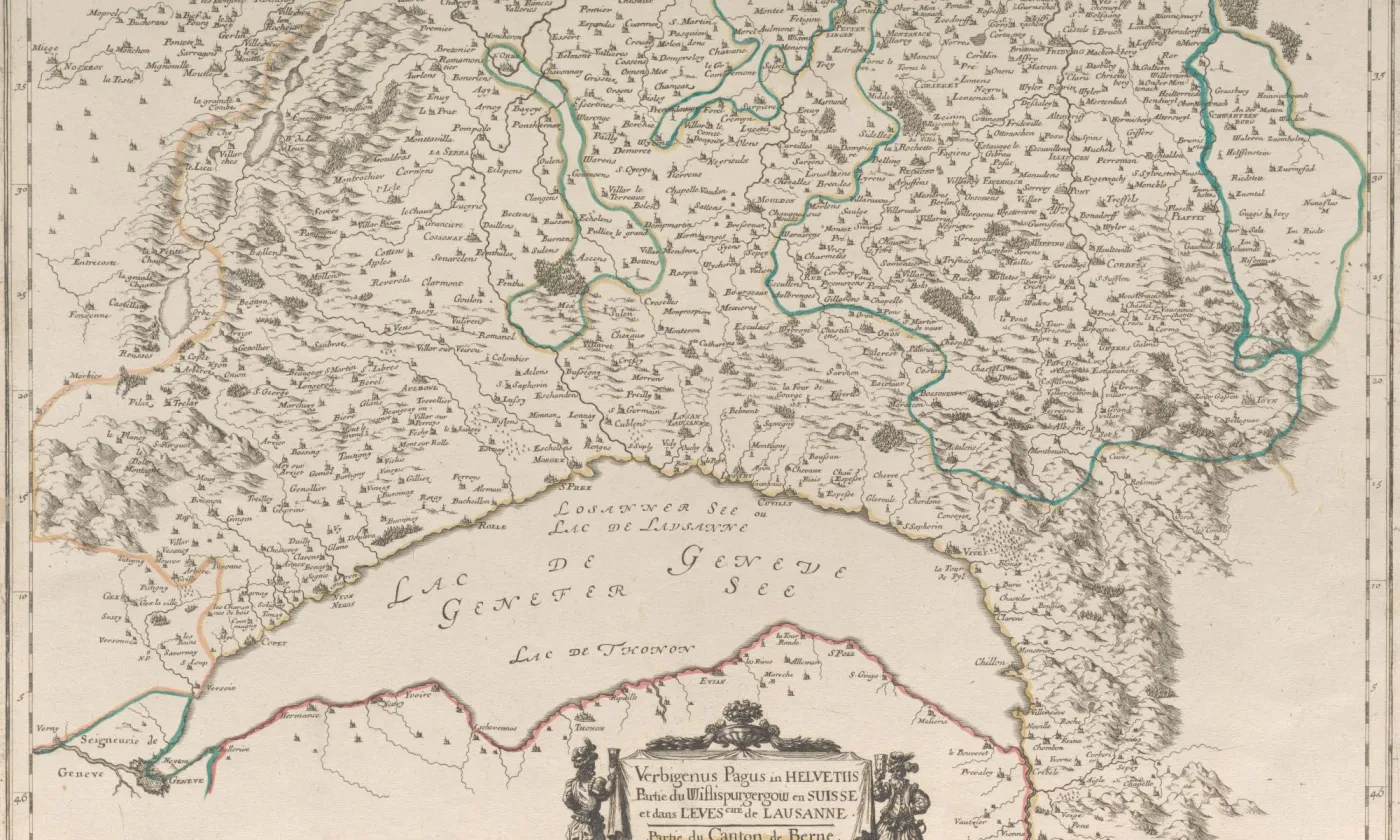 Carte établie aux environs de 1690 Archives de la Ville de Lausanne