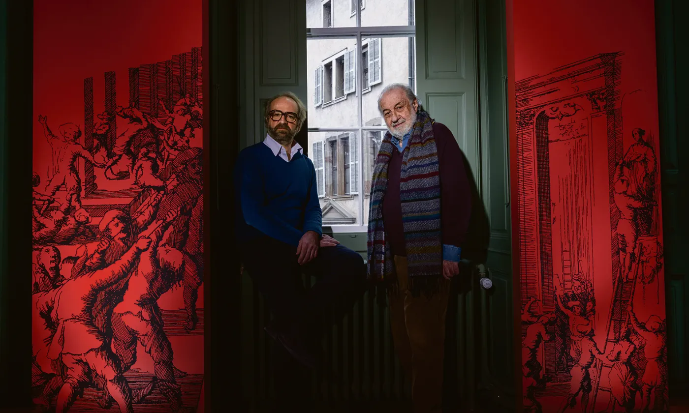 Simon de Tovar et Alain Batifoullier, scénographes du nouveau MIR. © Lundi 13/Nicolas Righetti