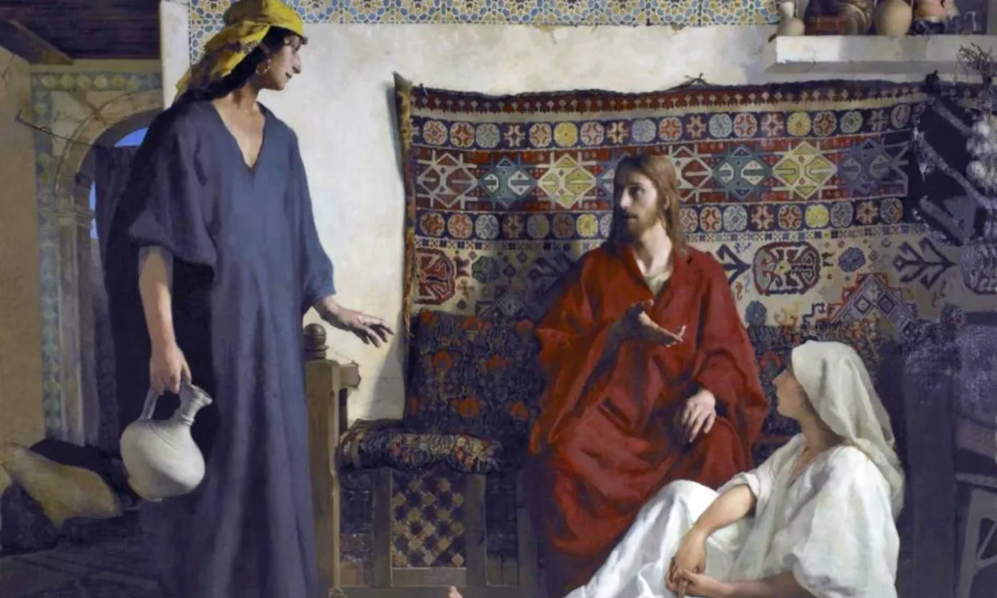 Jésus chez Marthe et Marie - Paul Alexandre Alfred Leroy, 1882 Jésus chez Marthe et Marie - Paul Alexandre Alfred Leroy, 1882