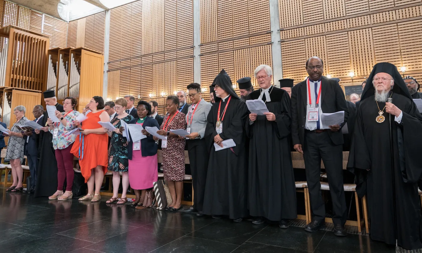 21 juin 2023, Genève: Prière d'ouverture à la chapelle du Centre oecuménique, quand le Comité central du Conseil oecuménique des Eglises se réunit à Genève du 21 au 27 juin 2023, pour sa première réunion plénière après la 11e Assemblée du COE à Karlsruhe en 2022.