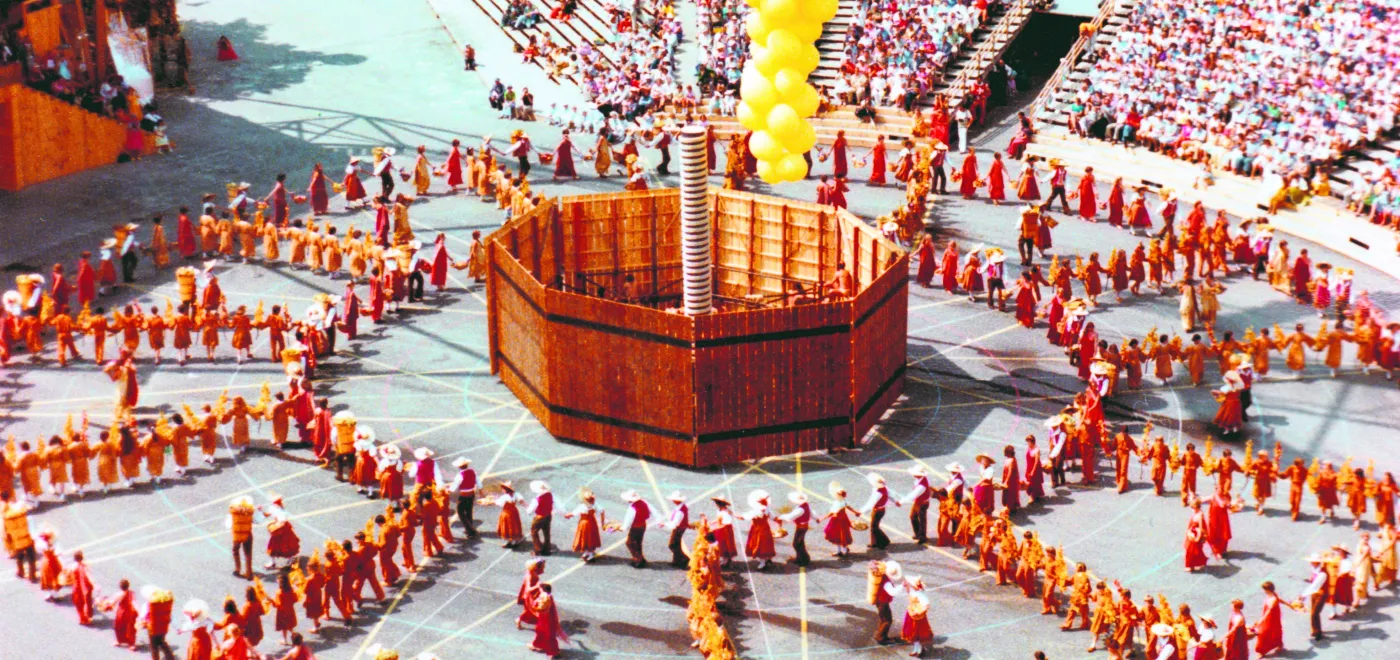 Le tableau du pressoir lors de la fête de 1977 © Roger Monnard / Collection Monnard