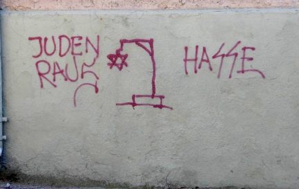 Graffiti antisémite sur un mur en Lithuanie / ©Beny Shlevich, CC BY-SA 2.0 Wikimedia Commons