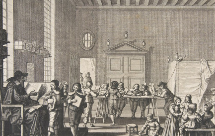 &quot;Le maître d&#039;école&quot;, gravure d&#039;Abraham Bosse ~1638 / ©CC0, Wikimedia Commons